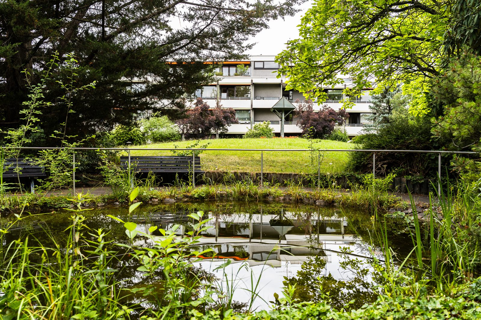 Teich im Park des Olgahauses